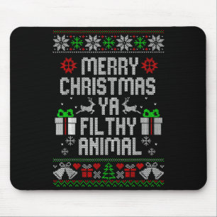 Merry Christmas Animal Filthy Ya Xmas Pajama  Mouse Pad