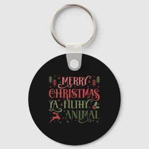 Merry Christmas Animal Filthy Ya Xmas Pajama Ugly Key Ring