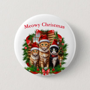 Merry Christmas Animals 6 Cm Round Badge