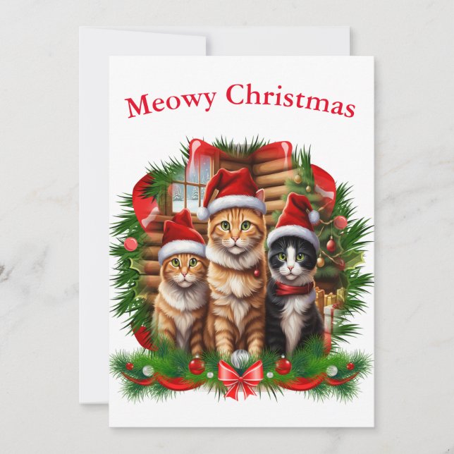 Merry Christmas Animals Holiday Card (Front)