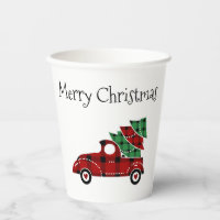 Merry Christmas Antique Red Truck Christmas Paper
