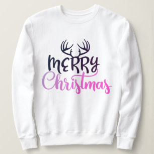 Merry Christmas Antler Sweatshirt for Women