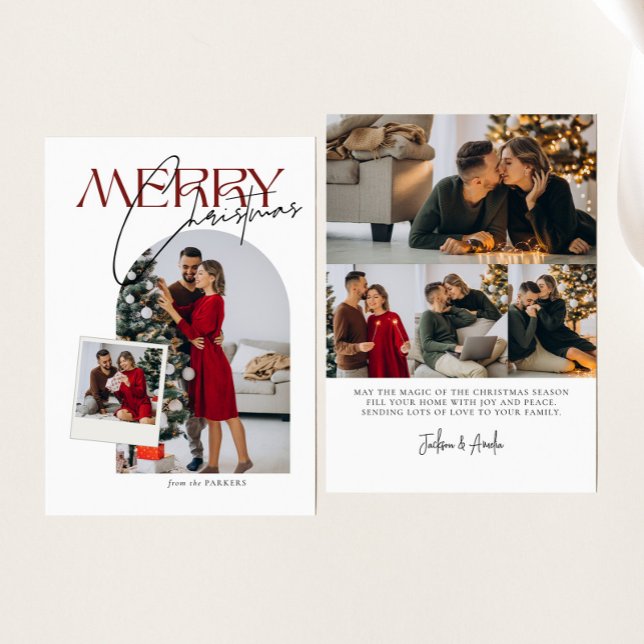 Merry Christmas Arch Snapshot Photo Holiday Card (Creator Uploaded)