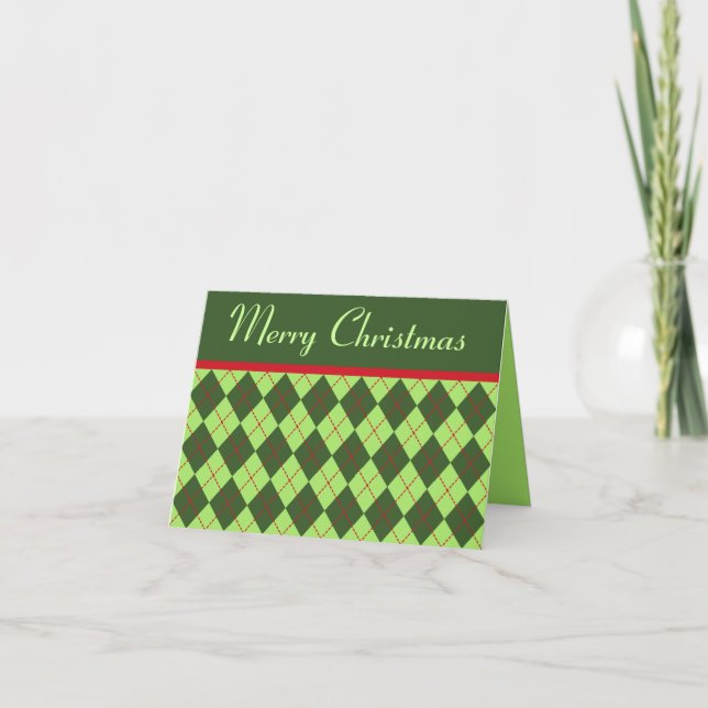 Merry Christmas Argyle Card (Front)