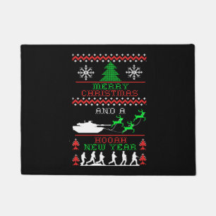 Merry Christmas Army New Year Doormat