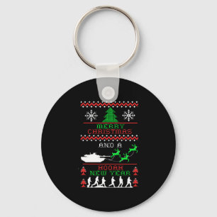 Merry Christmas Army New Year Key Ring