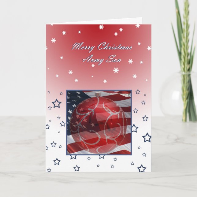 Merry Christmas Army Son Holiday Card (Front)