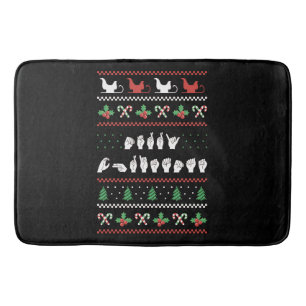 Merry Christmas - ASL American Sign Language I Bath Mat