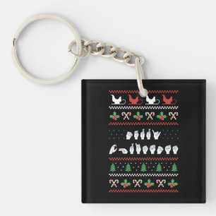 Merry Christmas - ASL American Sign Language I Key Ring
