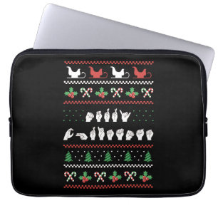 Merry Christmas - ASL American Sign Language I Laptop Sleeve