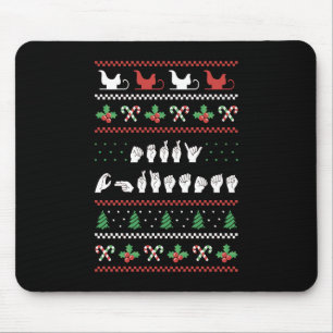 Merry Christmas - ASL American Sign Language I Mouse Pad