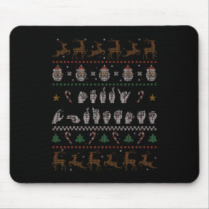 Merry Christmas - ASL American Sign Language II Mouse Pad