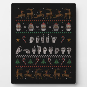 Merry Christmas - ASL American Sign Language II Plaque