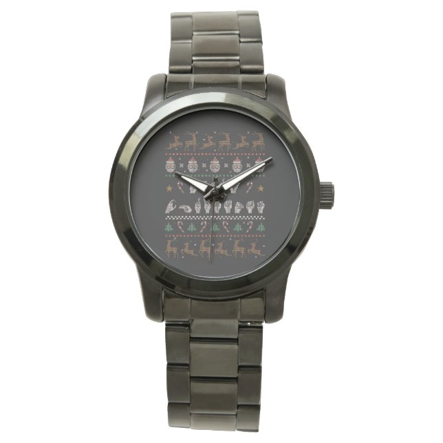 Merry Christmas - ASL American Sign Language II Watch (Front)