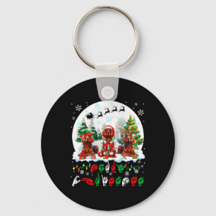 Merry Christmas Asl Sign Language Three Santa Iris Key Ring