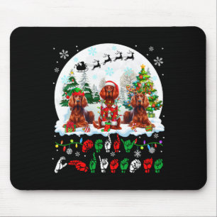 Merry Christmas Asl Sign Language Three Santa Iris Mouse Pad