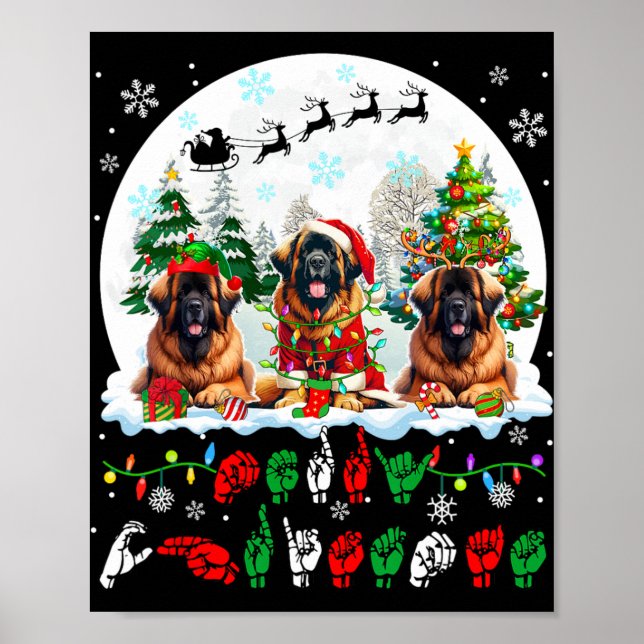 Merry Christmas Asl Sign Language Three Santa Leon (Front)