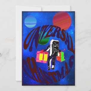 Merry Christmas Astronaut on Space Surface Card