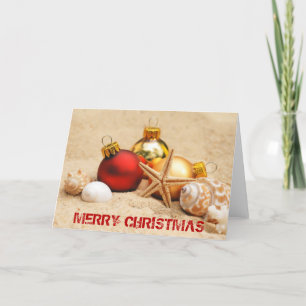 Merry Christmas At the Beach Holiday Card