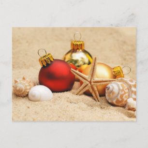 Merry Christmas At the Beach Holiday Postcard