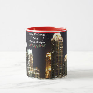 "Merry Christmas," Atlanta, Georgia Skyline Mug