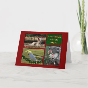 Merry Christmas Aussie Animals Holiday Card