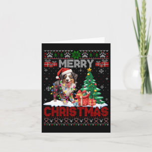 Merry Christmas Australian Shepherd Dog Lover Ugly Card