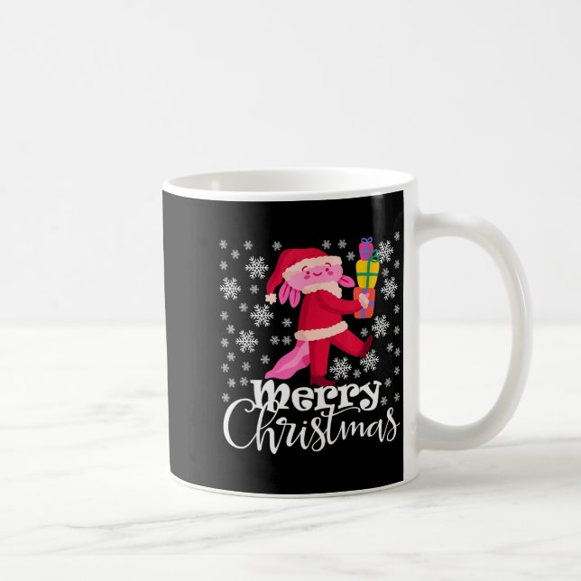 Merry Christmas Axolotl Funny Christmas Snowflakes Coffee Mug (Right)