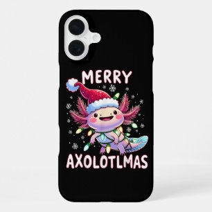 Merry Christmas Axolotl Lights Axolotlmas Tree iPhone 16 Plus Case