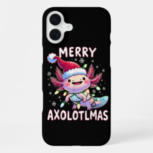 Merry Christmas Axolotl Lights Axolotlmas Tree iPhone 16 Plus Case
