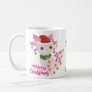 merry christmas axolotl santa coffee mug