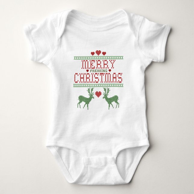 Merry Christmas Baby Bodysuit (Front)
