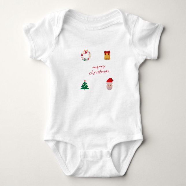  merry christmas baby bodysuit (Front)