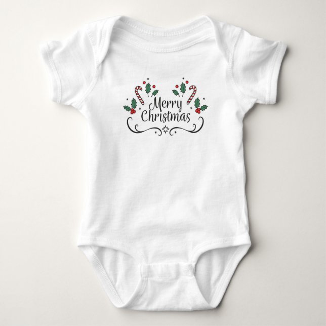 Merry Christmas Baby Bodysuit (Front)