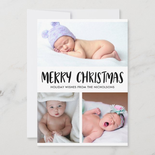 Merry Christmas | Baby First Christmas Photo Holiday Card (Front)