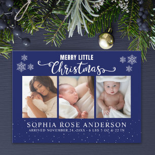 Merry Christmas, Baby First Collage Photos Holiday Card