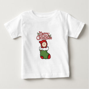 Merry Christmas - Baby in Stocking T-Shirt