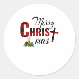 Merry Christmas Baby Jesus Religious Cr Classic Round Sticker