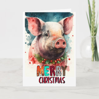 Merry Christmas baby PIG Card