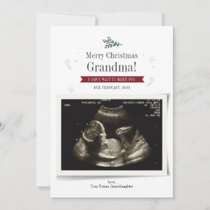 Merry Christmas Baby Sonograph Photo Grandma