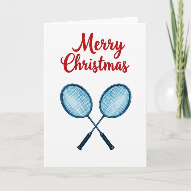 Merry Christmas Badminton Card (Front)