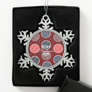 Merry Christmas Baker Cookies Name Snowflake Pewter Christmas Ornament