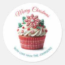 Merry Christmas Bakery Cupcake With love Sticker