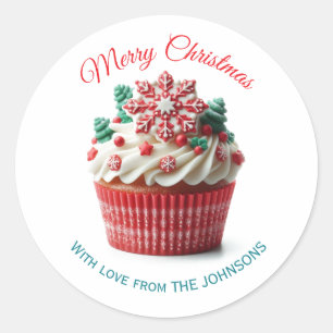 Merry Christmas Bakery Cupcake With love Sticker