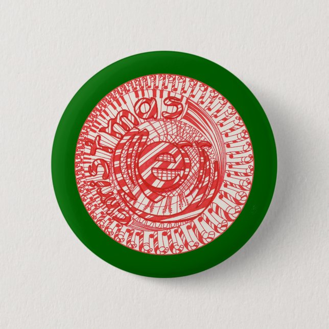 Merry Christmas ball candy canes buttons (Front)