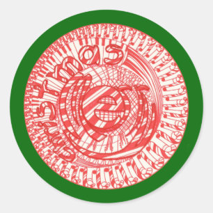 Merry Christmas ball candy canes stickers