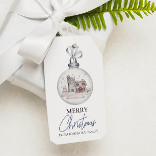 Merry Christmas Ball Country House Gift Tag