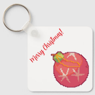 Merry Christmas Ball, Pixelart, Pixel Art  Key Ring