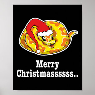Merry Christmas Ball Python Tee Snake Lover Poster