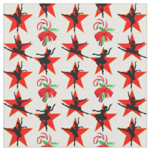 MERRY CHRISTMAS BALLERINA DESIGN FABRIC